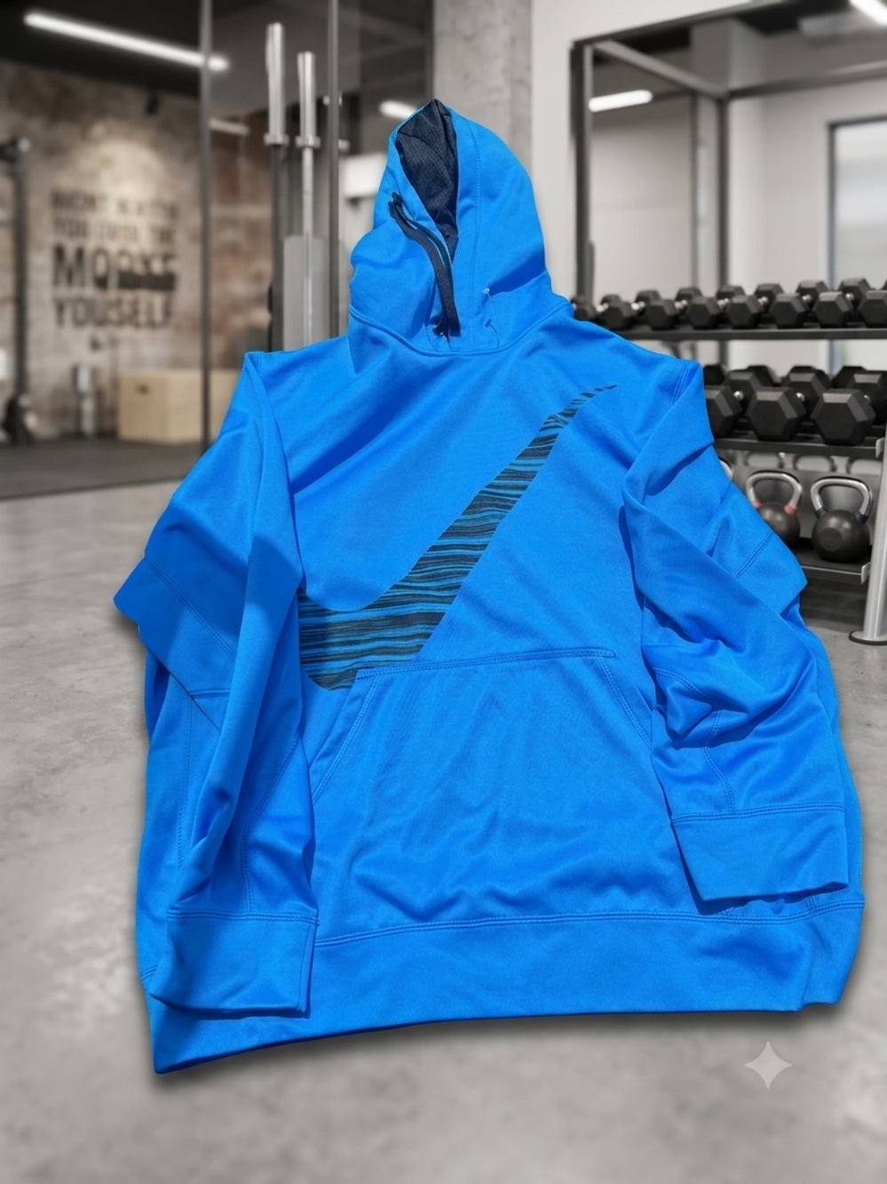 Nike Blue Hoodie with Black Swoosh
